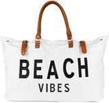 Beach Bag with Vegan Leather Handle