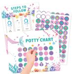 Potty Training Chart, KAMHBE 10 Sheet Potty Training Reward Chart for Toddlers Boys Girls - Potty Chart with 280 Stickers Toilet Training Reward Chart Develop Toileting Habit(Mermaids)