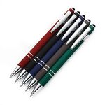 10 Pack Soft Touch Personalized Pen Stylus, Custom Promotional Ballpoint Retractable Stylus pens for Phones and Tablets (Assorted Colors)