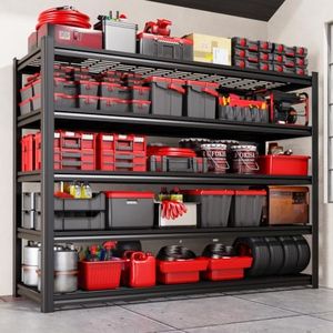 AOAORGG 59" W Garage Shelving Heavy Duty Storage Shelves, Adjustable Metal Shelving Unit, Utility Garage Organizer Shelf for Basement, Pantry, Kitchen, Warehouse, Supermarket, 59" W x 19.7" D x 72" H