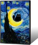 TYOHU Funny Starry Night Cat Canvas