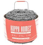 Happy Homes Barbed Wire of 2 MM Thickness 14 Gauge Alloy Steel Wire with Hook Length 300 Metres