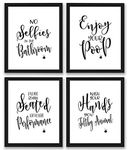 TheNameStore Bathroom Funny Quotes and Sayings Unframed Art Prints (8x10 inch) - Set of 4 Photos