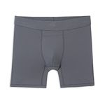 Terramar Men's Silkskins 6" Boxer Briefs, Grey Air Cool, Medium