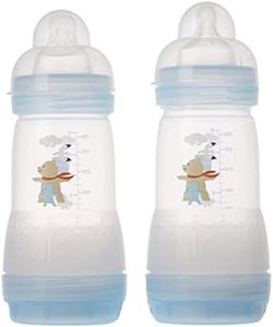 MAM Easy Start Anti-Colic Bottle 9oz (2 count), MAM Baby Bottle with Medium Flow Nipple, Breastfed Baby Feeding Essentials, Boy ( Packaging May Vary )