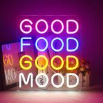 Good Food Good Mood Neon Sign Letter Neon Light LED Neon Signs for Room Decor Food Neon Light Up Signs for Snack Bar, Brunch Restaurant, Kitchen, Party, Store Decoration