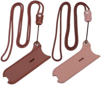 ZUYOOK lanyard PU protective sleeve/outdoor anti-lost removable nylon rope artificial leather protective sleeve compatible with r-e-x/J-u-l/mo-t/yo-z etc. [2pack ] [brown+pink]