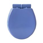 TAXAN Oval Shaped with Round Edges European Toilet Seat Cover & Noise Proof For White Commode seat cover rounded toilet seat (AL-BLUE)