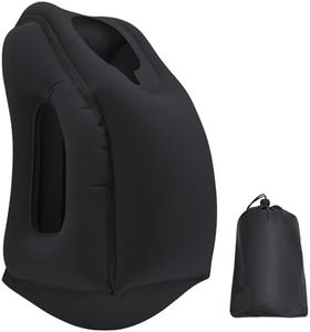 Inflatable Travel Pillow Neck Pillow Lightweight Quick Pack for Airplane Train Car Quick Inflation and Deflation Travel Camping Neck Support Pillow (Black)