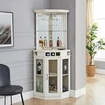 Home Source White Corner Bar Unit 7