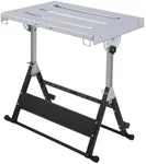 Welding Table, Portable Welding Workbench with Folding Legs and Wheels, 30x20 Inch Adjustable Height Fabrication Table, 350lbs Weight Capacity Fixture Table for Garage, Shop, Home