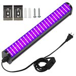 Upgrade 25W LED Black Light Bar - 72 UV Big LED Chip 395-405 nm, Black Lights for Glow Party - Blacklight Bar for Fluorescent Posters, Glow in the Dark Party, Stage Lighting, Body Painting, Halloween