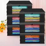 Kuber Industries Saree Cover | Clothes Storage Bag | Wardrobe Organizer Bag | Zip Closure Saree Cover | Transparent Window Saree Cover | HathKadi Piping Saree Cover | Pack of 6 | Extra Large | Black