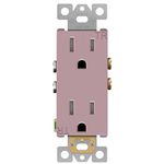 ENERLITES, Rose Gold Elite Series Decorator Receptacle Outlet Child Safe Tamper-Resistant, Self-Grounding, 2-Pole, Residential Grade, 15A 125V, UL Listed, 61501-TR-RG