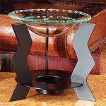 StealStreet SS-A-56792 Zigzag Metal Aroma Oil Burner, Black