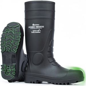 GIEESHIELD PVC Rain Boots for Men And Women – Waterproof Slip-Resistant Rubber Work Boots, Seamless Durable Tall Knee Boots for Agriculture, Gardening, Fishing, Industrial & Outdoor Work, Size 11