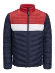 JACK & JONES Men's Lightweight Long Sleeve Padded Puffer Jacket (UK, Alpha, S, Regular, Regular, Navy Blazer True Red)