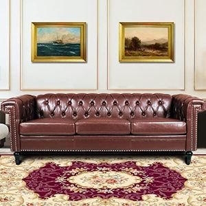 Vaztrlus Brown Couches Sofas, Chesterfield Sofas for Living Room, Deep Seat Comfy 3-Seater Faux Leather Couch Classic Tufted Upholstered Couches for Bedroom, Office Easy to Assemble