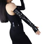 Long Black Leather Gloves Womens