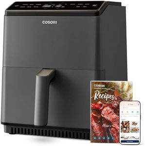 COSORI Dual Blaze Airfryer - Smart Heißluftfritteuse mit Wlan - 6,4L XXL Air Fryer - 11-in-1: Backen, Grillen, Brot, Hühnchen - 80+ Rezepte - spülmaschinenfest, Grau