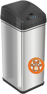iTouchless 13 Gallon Dog Proof Trash Can with Odor Filter, Motion Sensor Stainless Steel Kitchen Trashcan Garbage Bin for Home Office Bedroom Work Living Room Garage Large Capacity Slim Wastebasket