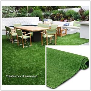 Artificial Grass Rug 0.4" Customized Sizes,Fake Grass Turf Mat Synthetic Lawn Carpet,Faux Grass Landscape for Décor,Astroturf for Dogs with Drain Holes