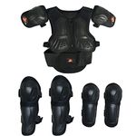 Takuey Kids Motorcycle Armor Suit Dirt Bike Chest Spine Protector Back Shoulder Arm Elbow Knee Protector Motocross Racing Skiing Skating Body Armor Vest Sports Safety Pads 3 Colors (Black, M)