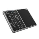 Sanpyl Wireless Numeric Keypad, 2 in 1 22 Keys 2.4G Touchpad Bluetooth 4.2 Numeric Keypad, Type C Charging 500mAh Financial Accounting Keyboard, for Laptop, PC, (Iron Grey)