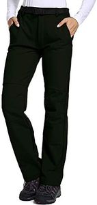 Jessie Kidden Women's Waterproof Pants Hiking Ski Snow Fish Fleece Lined Insulated Outdoor Golf Travel Pant (801F Black 12)