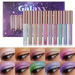 10 Pcs Liquid Glitter Eyeshadow Metallic Shimmer Glitter Eyeshadow Sweatproof Makeup Set, Matte Glitter Highly Pigmented Blending,Perfect For Woman & Girl (#B)