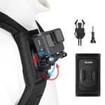 TELESIN Backpack Shoulder Strap Mount for GoPro Hero 13 12 11 10 9 8 7 6, Max, DJI OSMO Action, Insta360, with 360° Rotational, Adjustable Pad J Hook Bag Holder Attachment, Action Camera Accessories