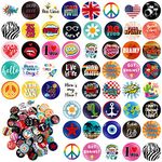 Kigeli 80's Buttons Pins 1 Inch/ 25 mm Retro Punk Button Pin Slogans Sayings Pinback Buttons for Backpacks Bags Hats Jeans(50 Pcs)