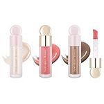 Liquid Contour,Liquid Highlighter, Liquid Blush with Face Brush Long Lasting Smooth Lightweight Smudge Proof Contour+Blush+ Highlighter