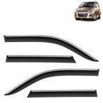 KINGSWAY Accessories Chrome Lining Door Visor Only Compatible with Maruti Suzuki Wagon R (Year 2010 to 2018), Premium Chromeline Unbreakable Car Rain Guard Side Rear Wind Deflectors, Pack of 4