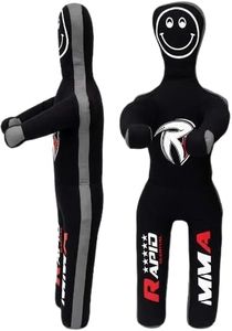 Rapid Mart Kids Grappling Dummy 3FT (36 Inch) – Unfilled Wrestling & MMA Training Dummy with Moveable Arms & Legs for BJJ, Judo & Martial Arts Practice (Black & Grey)