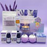 Bath Set Pamper Gifts For Women, Birthday Gifts For Her, Lavender Skin Care Gifts Ideas For Mum, Best Friend, Sister, Relaxation SPA Ladies Self Care Hampers, Female Anniversary Birthday Presents