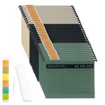 A4 Suspension Files,30 Pack Polypropylene Filing Cabinet Suspension Files with Tabs and Card Inserts,Filing Cabinet Dividers for Office School Home(Mixed Color)