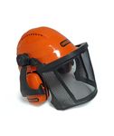 Oregon 562413 Waipoua Professional Chainsaw Safety Helmet with Protective Ear Muff and Mesh Visor, Hard Hat Safety Protection Equipment, Black