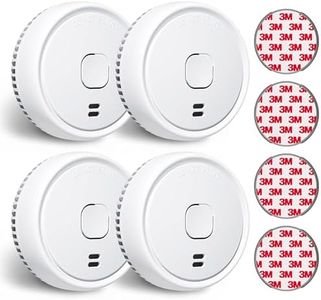 Ecoey Smoke Detector, 10 Year Fire Alarms Smoke Detectors，Smoke Detector Battery Operated with Photoelectric Sensor, Fire Alarm with Low Battery Indicator, Smoke Detectors Used in Home, FJ138, 4 Packs