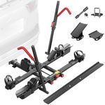RoamEase Hitch Mount Bike Rack with Ramp, 170lbs Capacity Foldable Electric Bike Carrier for 2 Heavy Ebike, Up to 5" Fat Tire Ebike Rack fits Cars, SUVs, RVs, Trailers with 2 Inch Receiver