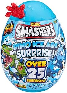 Smashers Dino Ice Age Mammoth Series 3 by ZURU Surprise Egg with Over 25 Surprises! - Slime, Dinosaur Toy, Collectibles, Toys for Boys and Kids (Mammoth), Blue