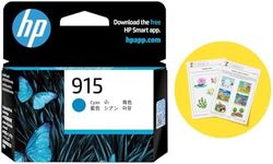 HP 915 Genuine Original Cyan Ink Printer Cartridge works with HP OfficeJet 8010, HP OfficeJet Pro 8020, HP OfficeJet Pro 8030 All-in-One Printer series - (3YM15AA)