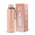Milton Aura 1000 Thermosteel Water Bottle, 24 Hr Hot and Cold I Leak Proof Lid, ISI Certified I Vacuum Insulated I for Office, Gym, School I Beige