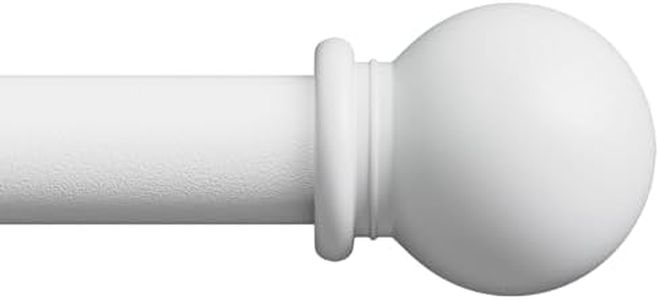 White Long Curtain Rod for Windows 66 to 120 Inch, Splicing 5/8" Heavy Duty Curtain Rod for Outdoor Patio, Sliding Glass Door, Adjustable Drapery Rod Set with Brackets, Matte White