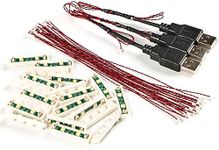 20pcs 1X4 LED Lighting Kit (X in One Lights Powered by USB) Bricks City DIY Combination Module Compatible with Lego Bricks 3710