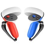 Nsiucion Touch Controller Grip Cover Case for Oculus Quest 2 VR Controller, Protective Sleeve Wrist Knuckle Strap Oculus Quest 2 Accessories (Left Red and Right Blue)