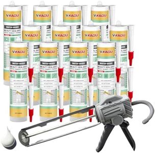 VGS66 Beauty Silicone Caulkfor Trim & Baseboards - Flexible Interior Gap Filler for Crown Molding, Door Frames & Woodwork - Easy Water Clean-Up, Paint-Ready in 30 Mins, White (12 Pack)