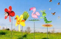Chocozone Pack of 4 Garden Decor 3D Pinwheels Animal Insects Wind Spinners Outdoor Pinwheels for Garden Rotating Whirlygigs Landscape Decorations