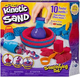 Kinetic Sand, Sandisfying Set with 2lbs of Sand and 10 Tools, Play Sand Sensory Toys, Christmas Gifts for Kids Ages 3 and up