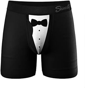 Shinesty Hammock Support Mens Underwear | Boxer Briefs Men with Fly | US XL Tuxedo